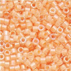 DB0067 Miyuki Delica Seed Beads 11/0 Light Peach Lined Crystal AB 7.2GM