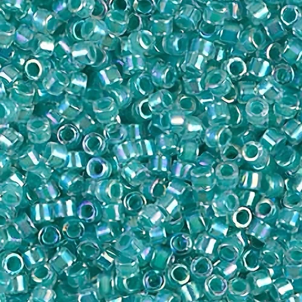 DB0079 Miyuki Delica Seed Beads 11/0 Lined Aqua Blue AB 7.2GM
