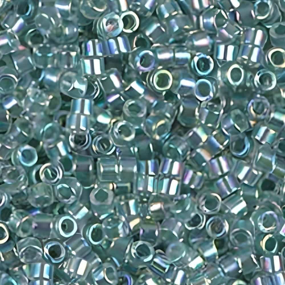 DB0084 Miyuki Delica Seed Beads Size 11/0 Lined Light Seafoam Green AB 7.2GM