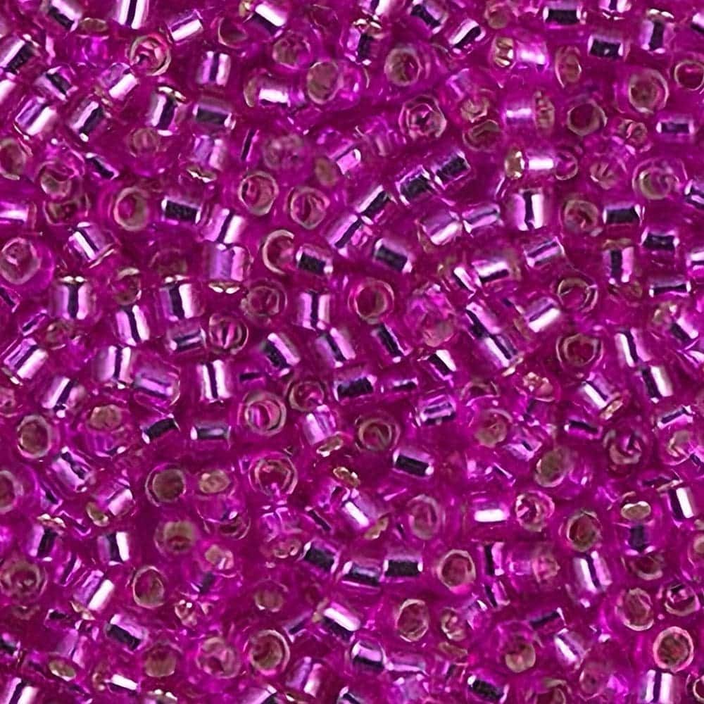 DB1340 Miyuki Delica Seed Beads 11/0 Silver Lined Bright Fuchsia Pink 7.2GM