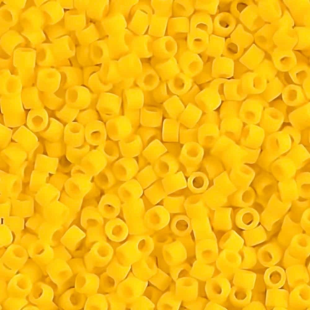 DB1582 Miyuki Delica Beads Size 11/0 Matte Opaque Canary Yellow 7.2GM