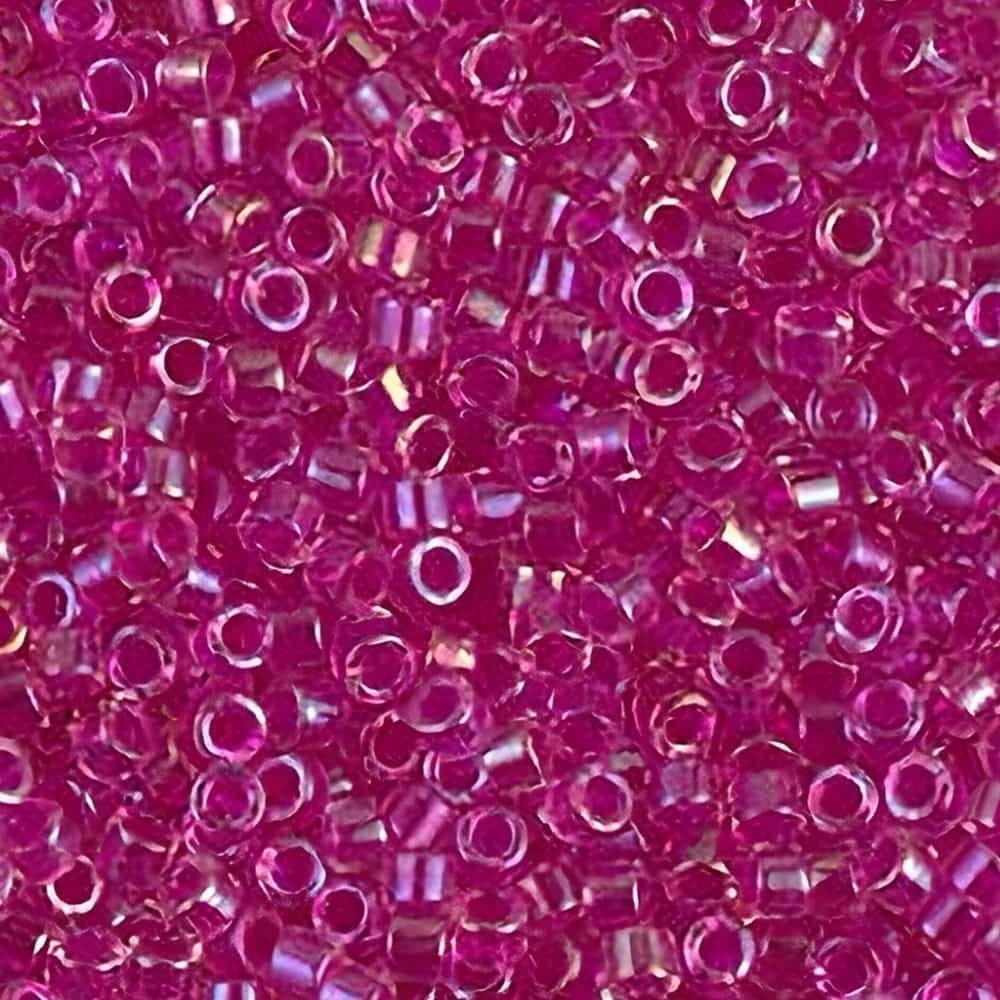 DB1743 Miyuki Delica Seed Beads 11/0 Hot Pink Lined Crystal AB 7.2GM