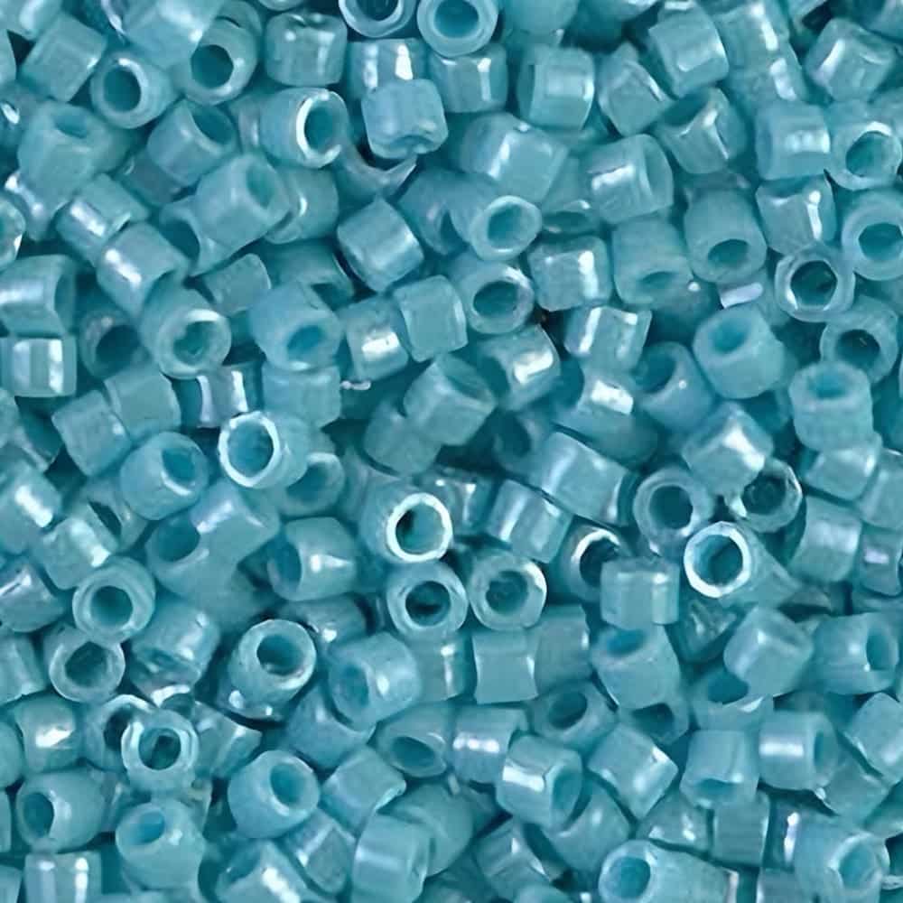 DB0217 Miyuki Delica Seed Beads Size 11/0 Opaque Light Aqua Luster 7.2GM