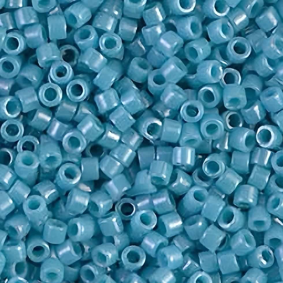 DB0218 Miyuki Delica Seed Beads 11/0 Opaque Light Blue Luster 7.2GM