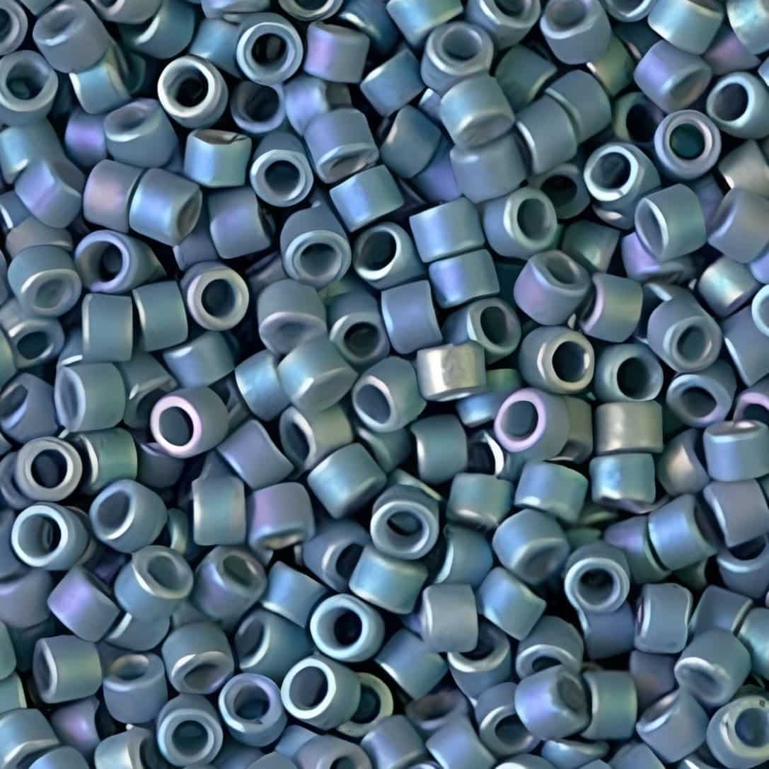 DB2316 Miyuki Delica Seed Beads 11/0 Frosted Opaque Glazed Rainbow Teal