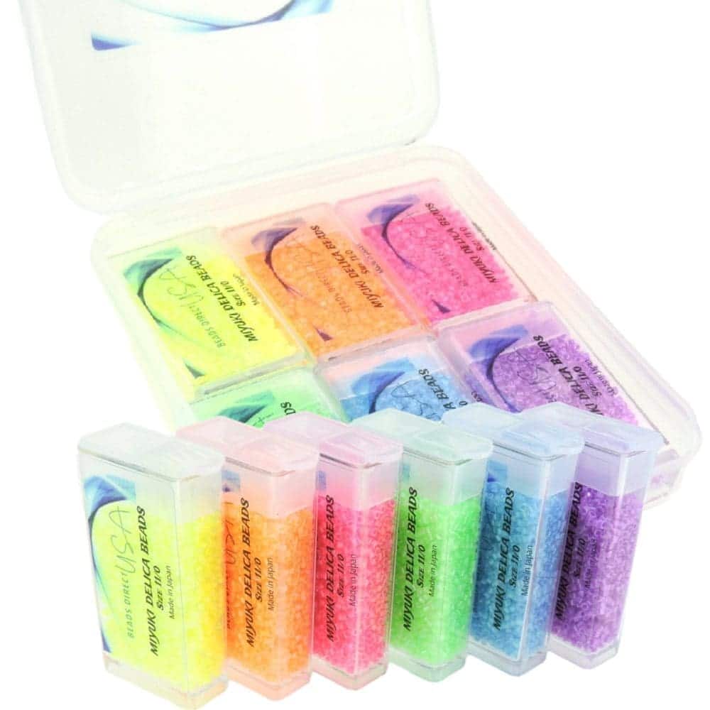 Set of 6 Colors 60GM Miyuki Delica Beads Size 11/0 Luminous Collection