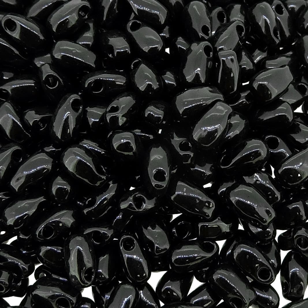 Miyuki Long Drop Beads 5.5mm x 3mm Opaque Black 25GM