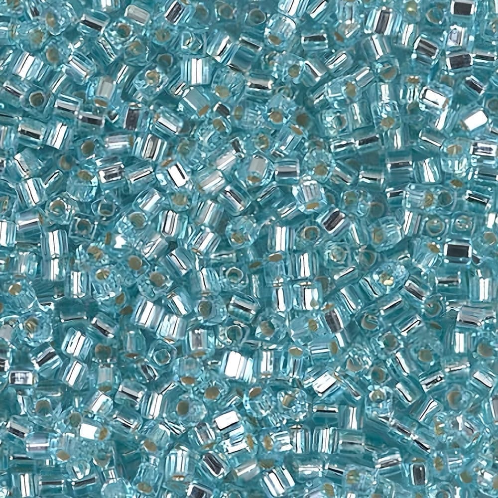 Miyuki Square Seed Beads 1.8mm, Silver Lined Aqua 8.2GM