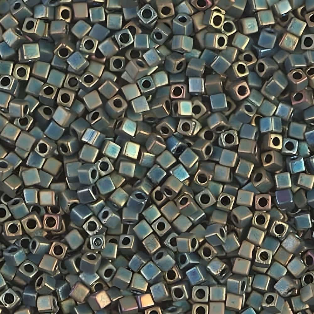 Miyuki Square Seed Beads 1.8mm, Matte Metallic Patina 8.2GM