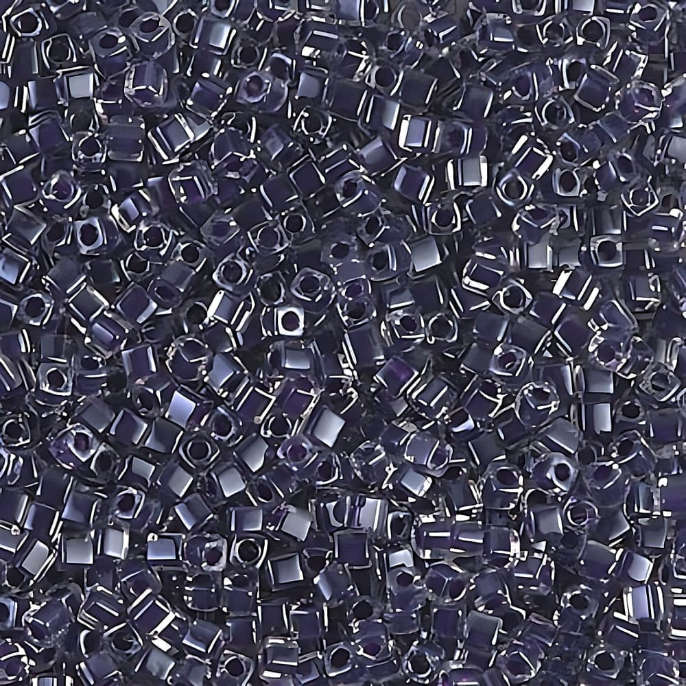 Miyuki Square Seed Beads 1.8mm, Grape Lined Crystal 8.2GM