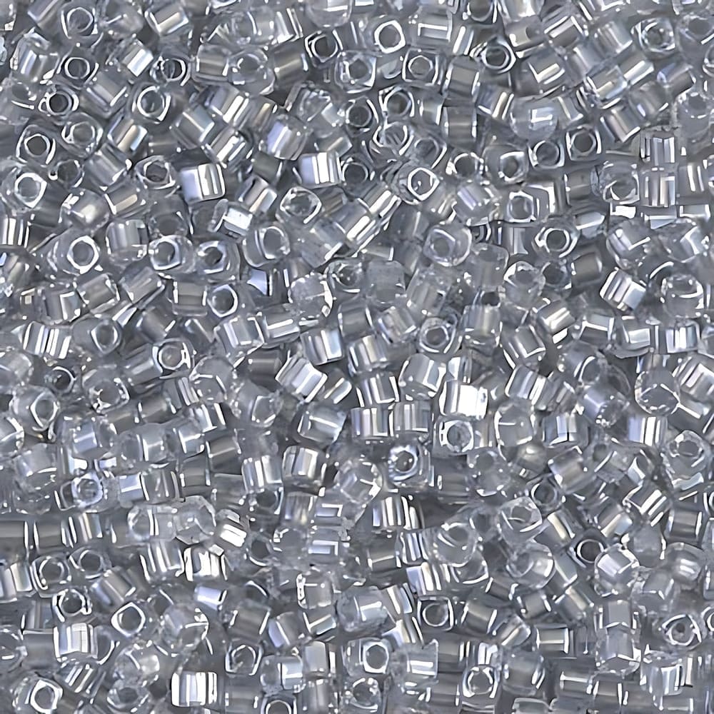 Miyuki Square Seed Beads 1.8mm, Sparkling Pewter Lined Crystal 8.2GM