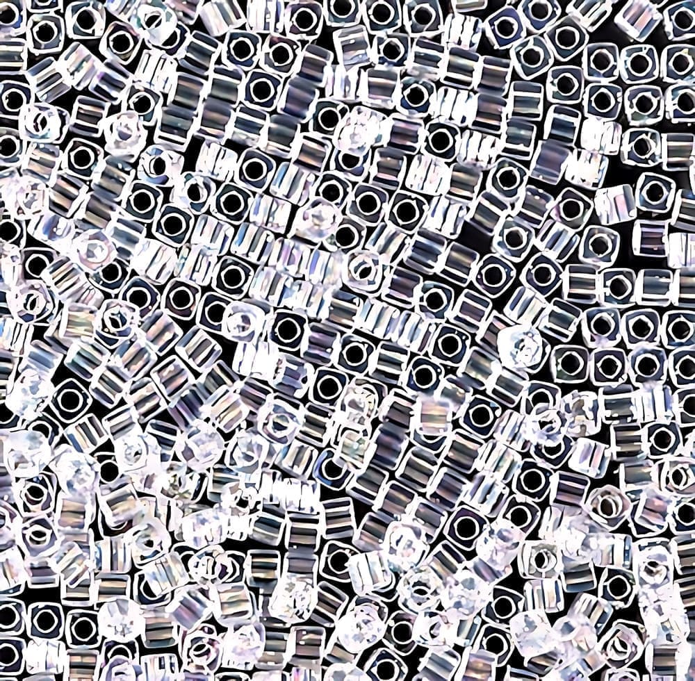 Miyuki Square Seed Beads 1.8mm, Crystal AB 8.2GM
