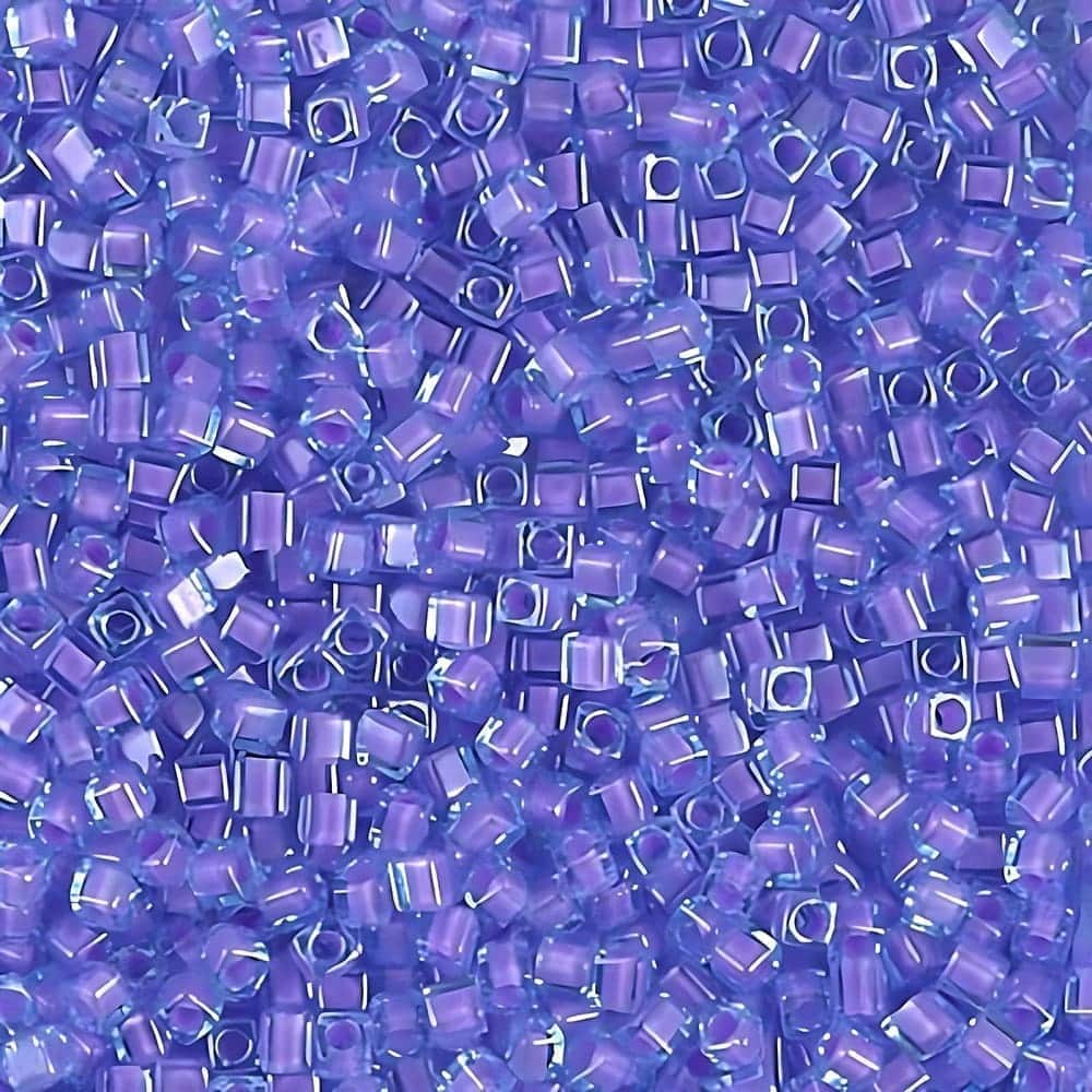 Miyuki Square Seed Beads 1.8mm Lilac Lined Aqua 8.2GM