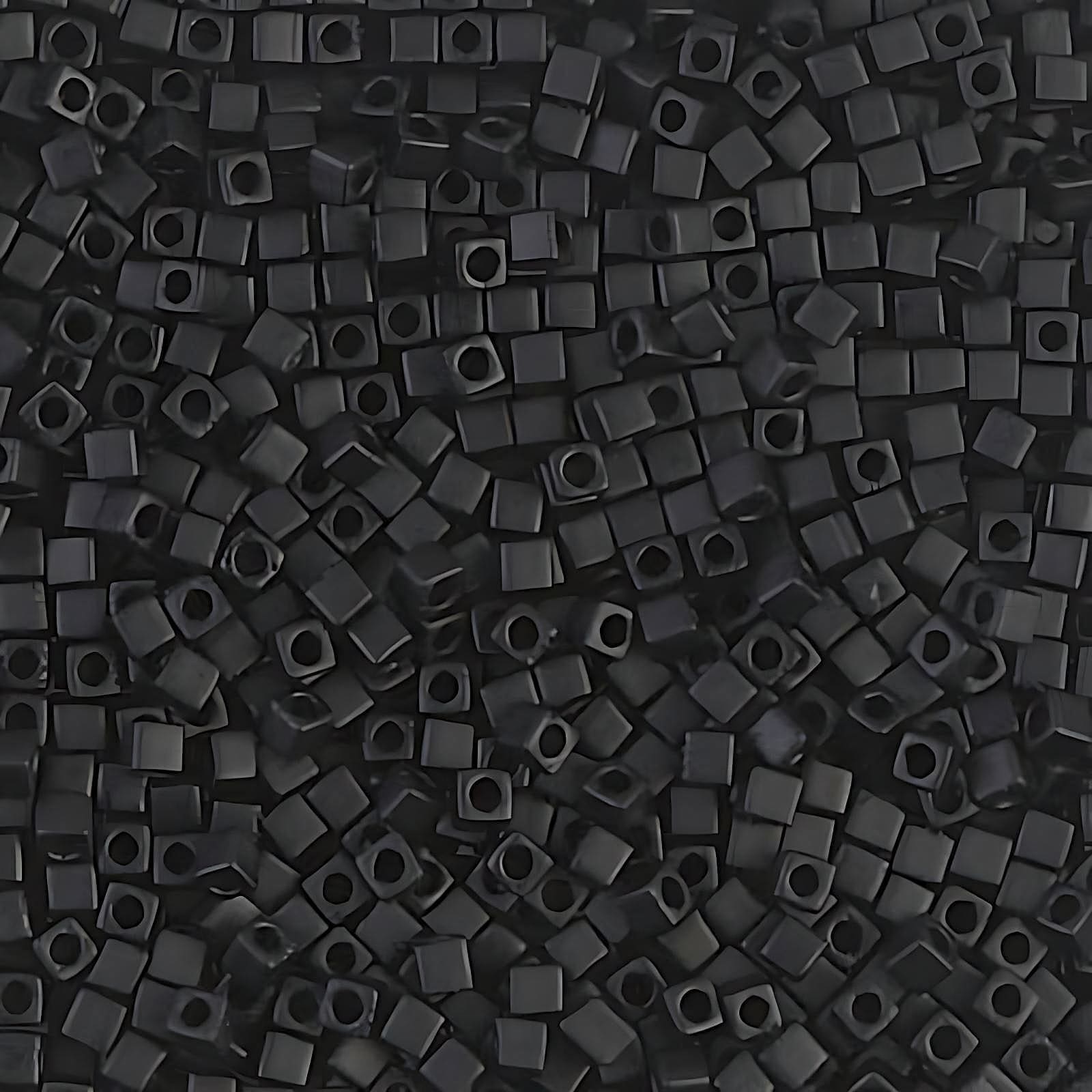 Miyuki Square Seed Beads 1.8mm, Matte Black 8.2GM