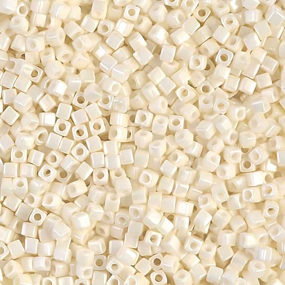 Miyuki Square Seed Beads 1.8mm Cream Ceylon 8.2GM