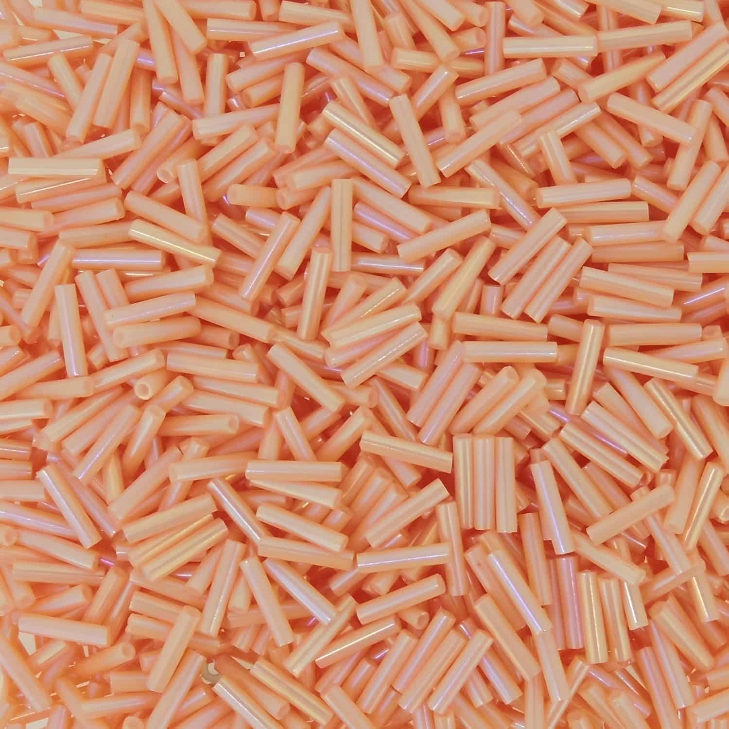 Miyuki Slender Bugle Beads 6mm x 1.3mm 13GM Opaque Salmon Luster