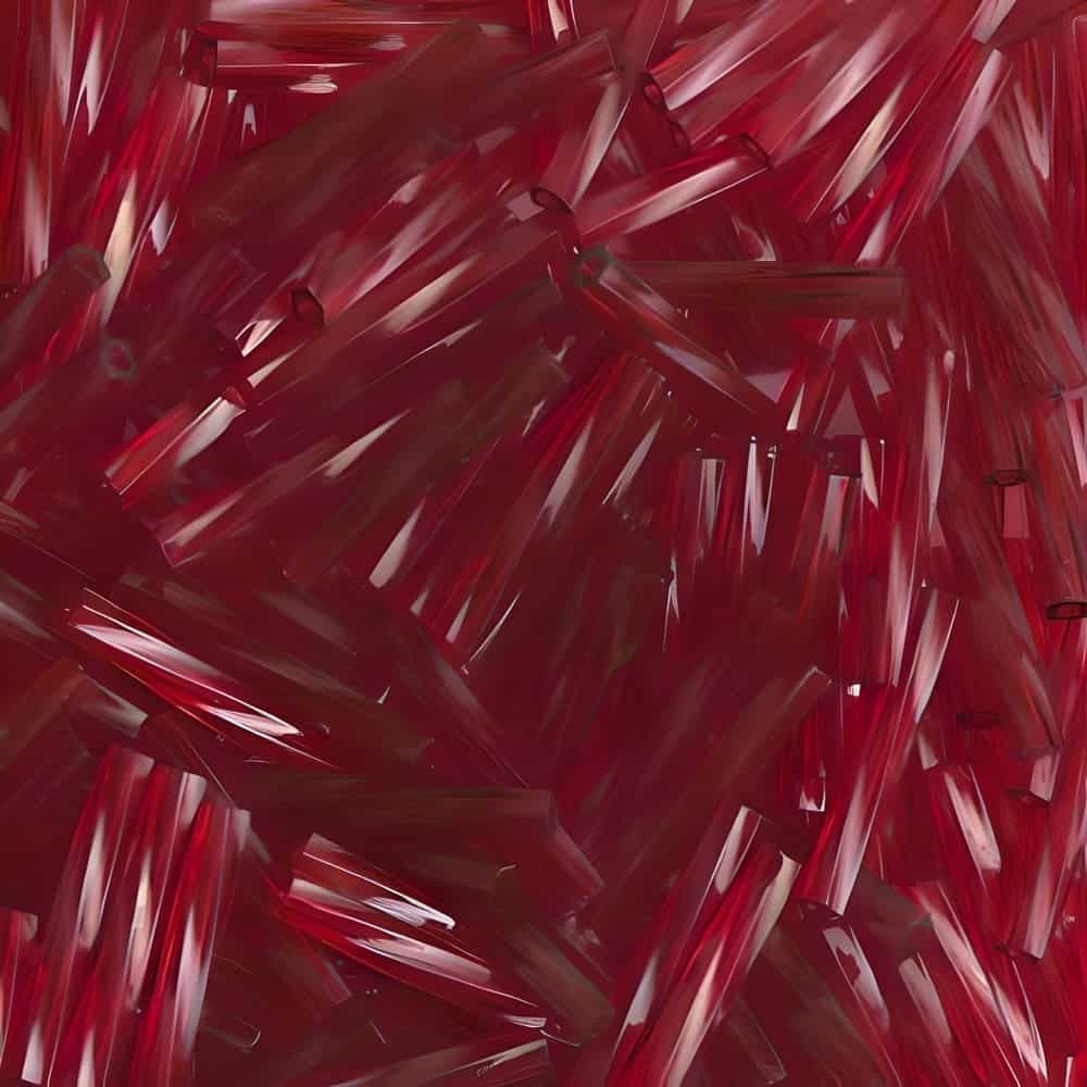 Miyuki Twisted Bugle Beads, 2x12mm, 13GM Cranberry Red