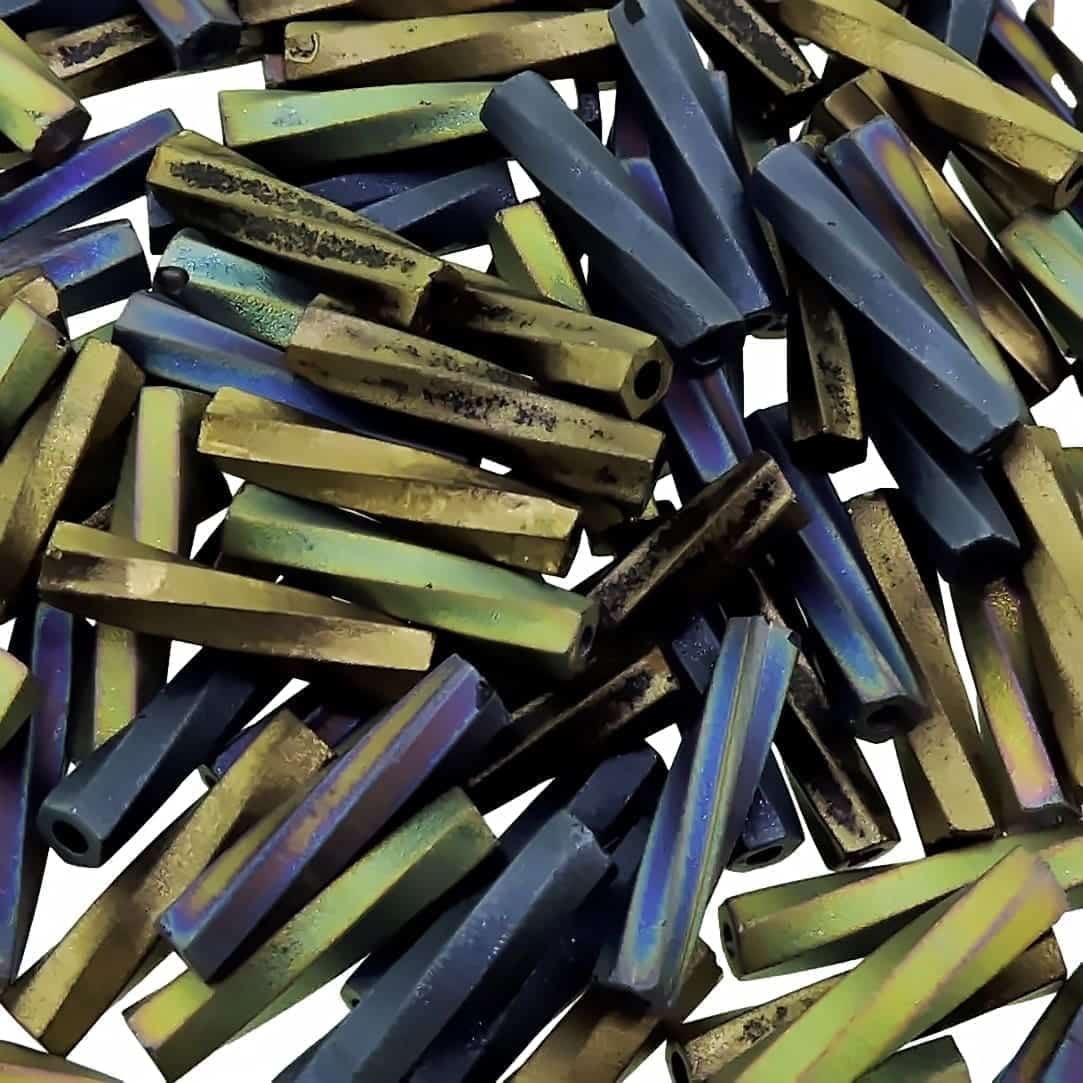 Miyuki Twisted Bugle Beads 2.7x12mm 16GM Flat Iron Mix