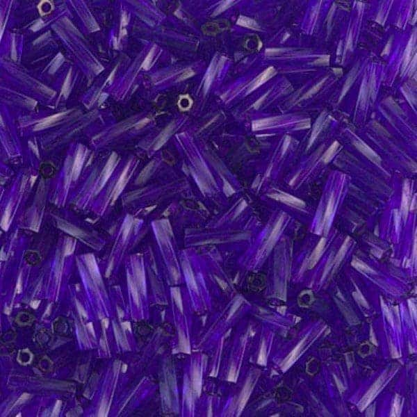 Miyuki Twisted Bugle Beads 6mm 17.5GM Transparent Dark Purple