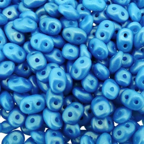SuperDuo Beads Two-hole 5×2.5mm Gold Shine Dark Cyan 22GM