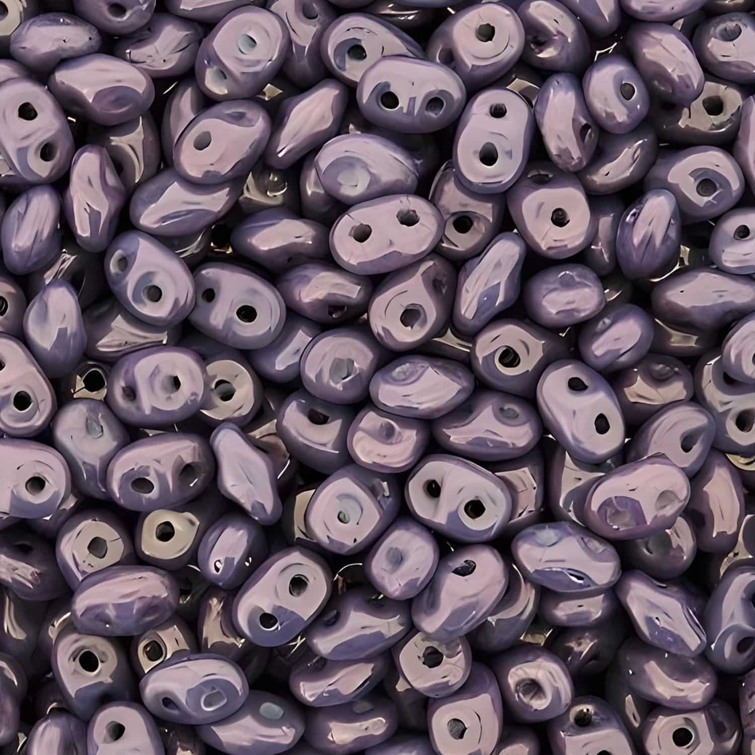 SuperDuo Beads Two-hole 5×2.5mm Chalk Vega Luster 22.5GM