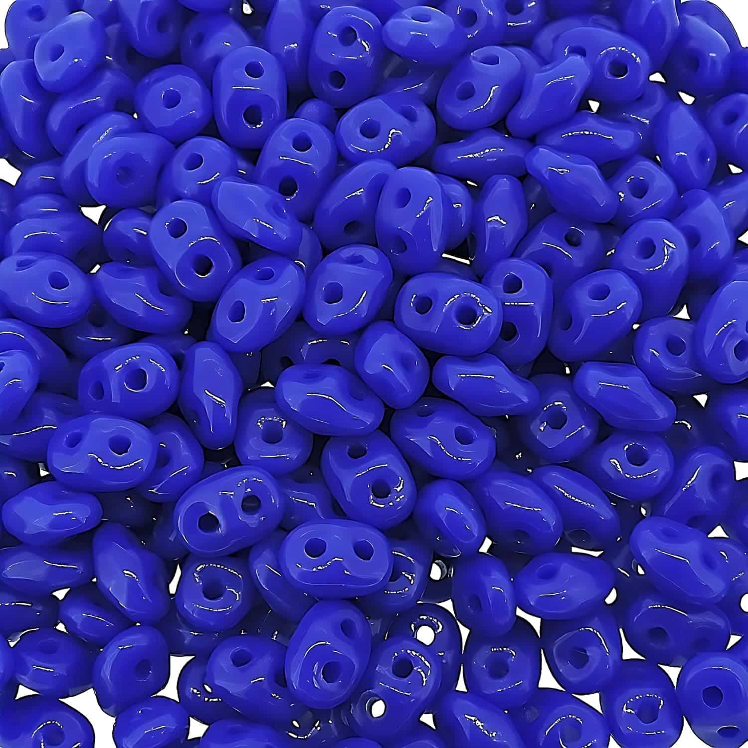 SuperDuo Beads Two-hole 5×2.5mm Opaque Blue 22.5GM