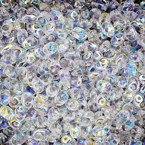 SuperDuo Beads Two-hole 5×2.5mm Crystal AB 22.5GM