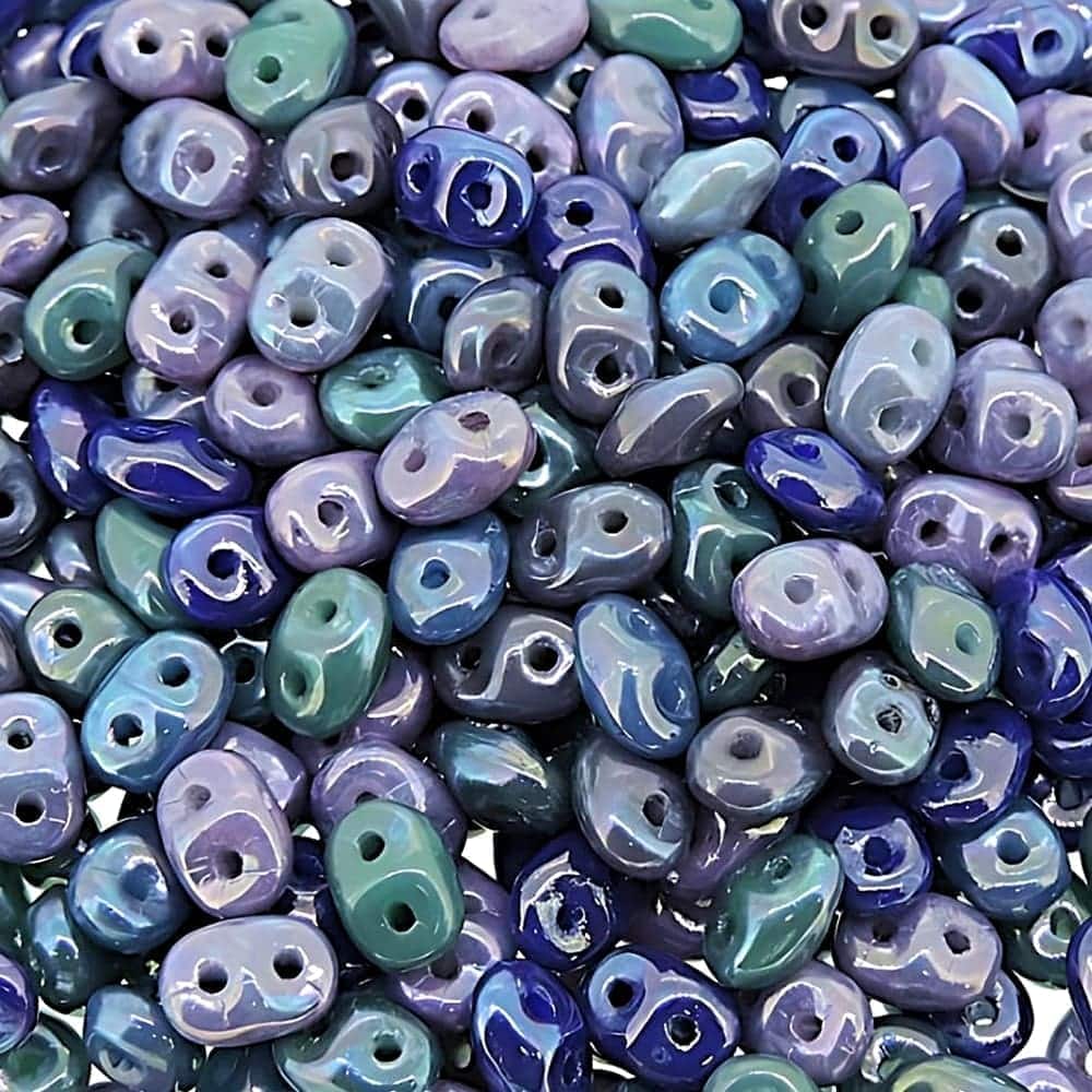 SuperDuo Beads Two-hole 5×2.5mm Nebula Mix 24GM