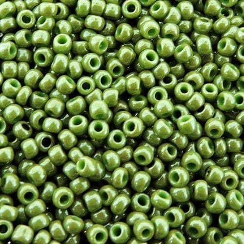 Toho Seed Beads Round Size 11/0 28GM Opaque Lustered Moss Green