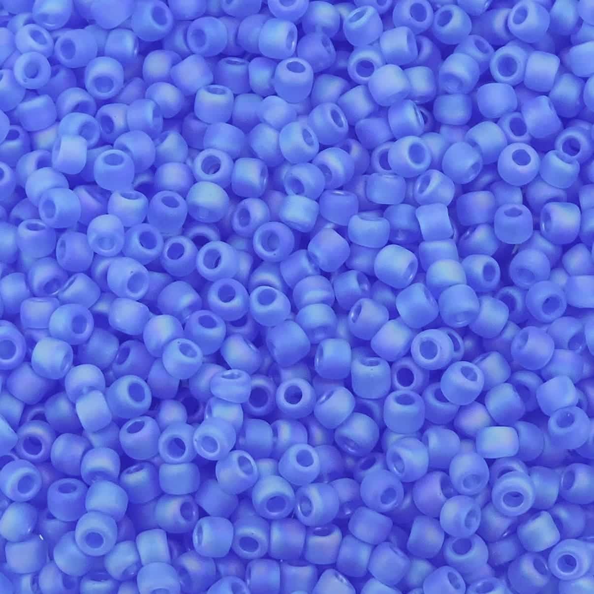 Toho Seed Beads Round Size 11/0 28GM Frosted Rainbow Sapphire 11-178F