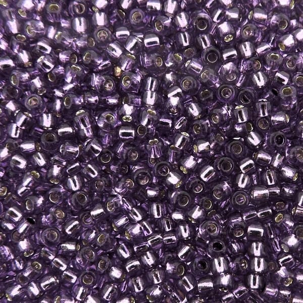 Toho Seed Beads Round Size 11/0 28GM Silver Lined Light Grape