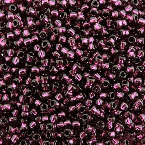 Toho Seed Beads Round Size 11/0 28GM Silver Lined Raspberry