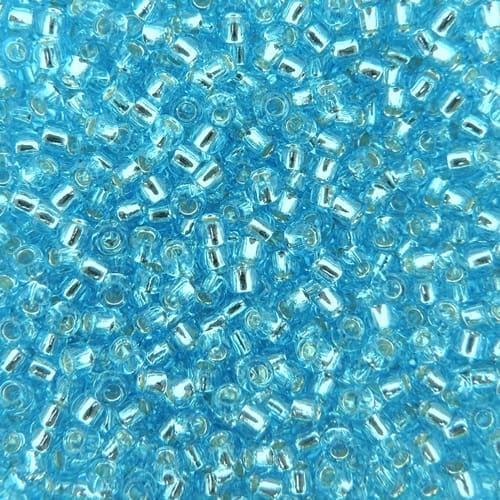 Toho Seed Beads Round Size 11/0 28GM Silver Lined Aquamarine