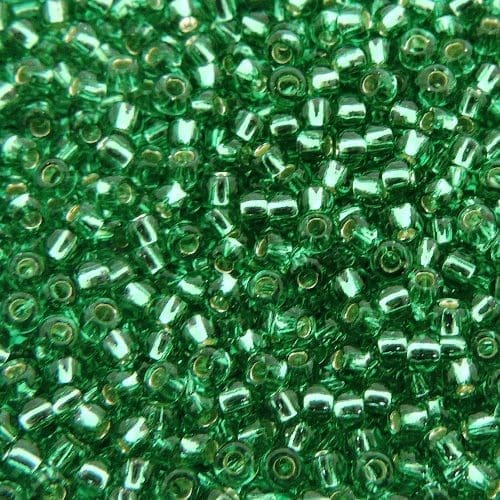 Toho Seed Beads Round Size 11/0 28GM Silver Lined Dark Peridot