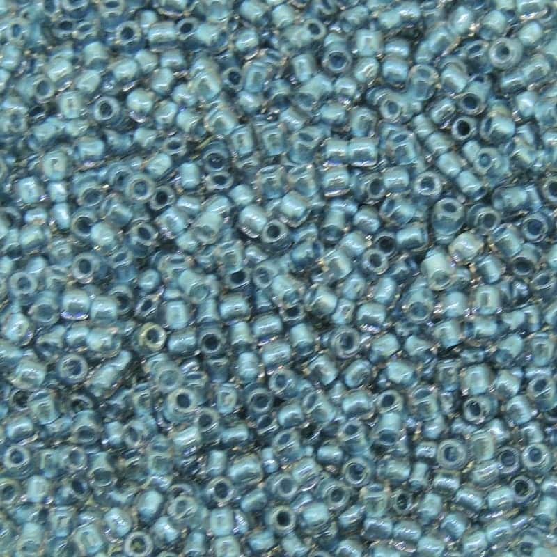 Toho Seed Beads Round Size 11/0 28GM Metallic Blue Lined Crystal 11-288