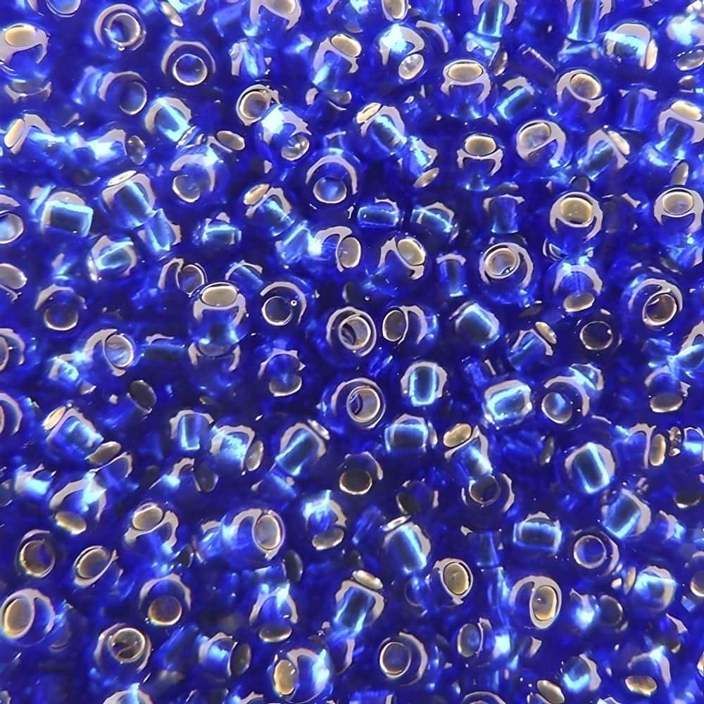 Toho Seed Beads Round Size 11/0 28GM Silver Lined Cobalt