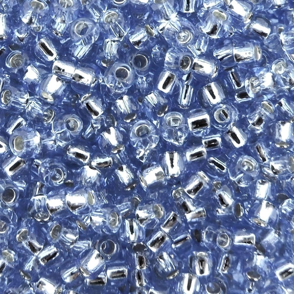 Toho Seed Beads Round Size 11/0 28GM Silver Lined Light Sapphire