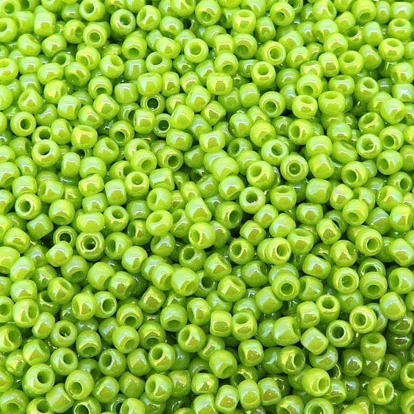 Toho Seed Beads Round Size 11/0 28GM Opaque Rainbow Sour Apple Green