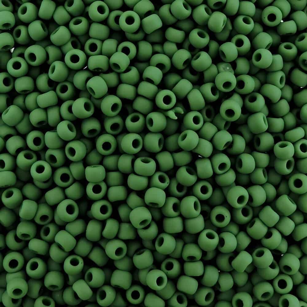 Toho Seed Beads Round Size 11/0 28GM Matte Opaque Pine Forest Green 11-47HF