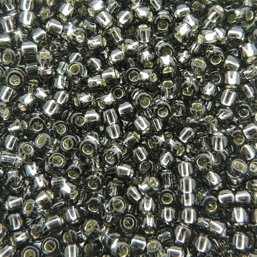 Toho Seed Beads Round Size 11/0 28GM Silver Lined Gray