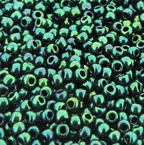 Toho Seed Beads Round Size 11/0 28GM Higher Metallic Teal Blue Iris 11-506