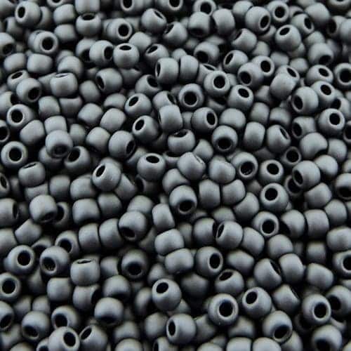 Toho Seed Beads Round Size 11/0 28GM Metallic Matte Gunmetal