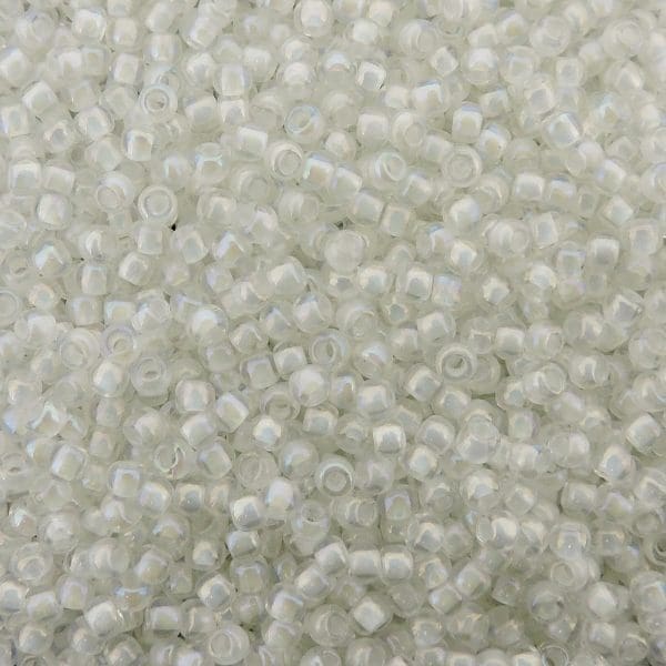 Toho Seed Beads Round Size 11/0 28GM Creme-Lined Crystal AB 11-777