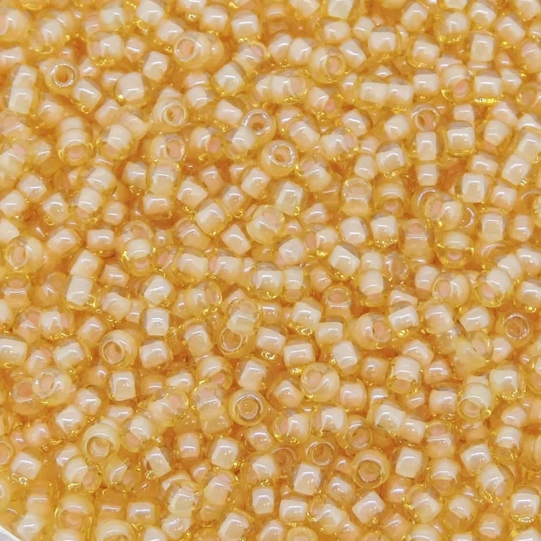 Toho Seed Beads Round Size 11/0 28GM Jonquil Lined Light Apricot 11-955