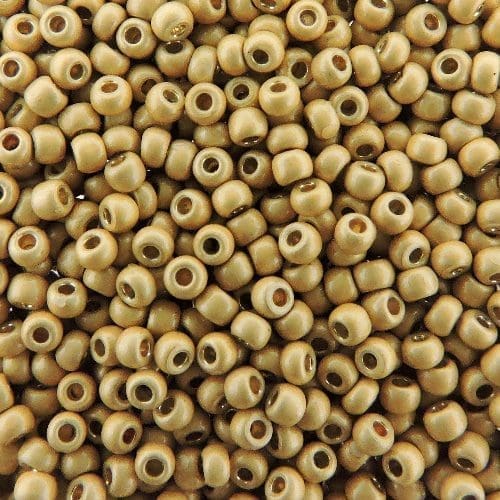Toho Seed Beads Round Size 11/0 28GM PermaFinish Galvanized Matte Gold 11-PF557F