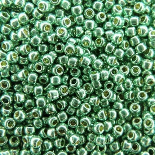 Toho Seed Beads Round Size 11/0 28GM PermaFinish Galvanized Green Teal 11-PF561