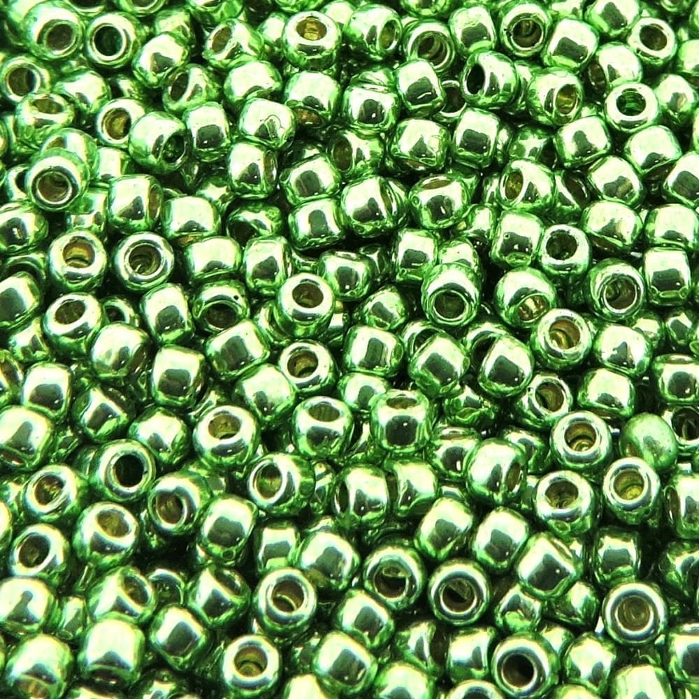 Toho Seed Beads Round Size 11/0 28GM PermaFinish Galvanized Spring Green 11-PF587
