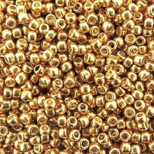 Toho Seed Beads Round Size 11/0 28GM PermaFinish Galvanized Old Gold 11-PF591