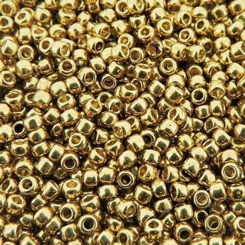 Toho Seed Beads Round Size 11/0 28GM PermaFinish Galvanized Champagne 11-PF592
